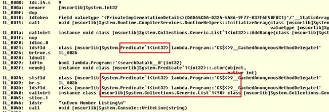 predicate in IL code